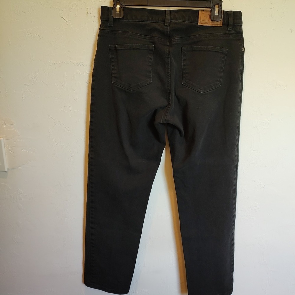 Lauren Jeans Ralph Lauren Black Straight Leg Womens Sz 10 Petite Stretch Y2K - Picture 4 of 8